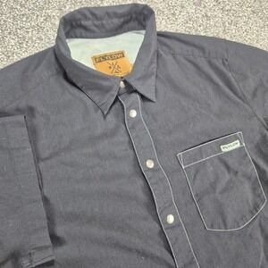 Flylow Shirt Mens Medium Black Habitat Line Short Sleeve Snap Outdoor